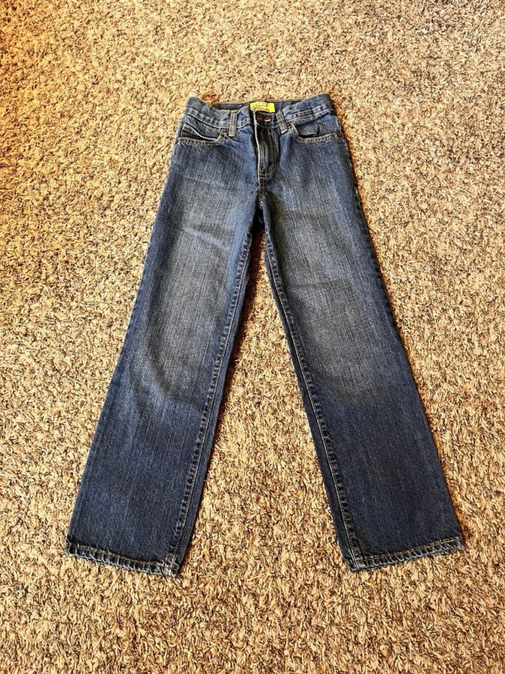 Old Navy Straight Droit Medium Wash Jeans Slim Fit Adjustable Waist Boys Size 12